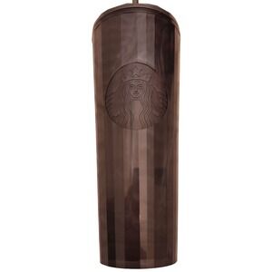 Starbucks Tumbler 24 oz Tall Stripped Dark Reusable Cold Cup with Lid and Straw